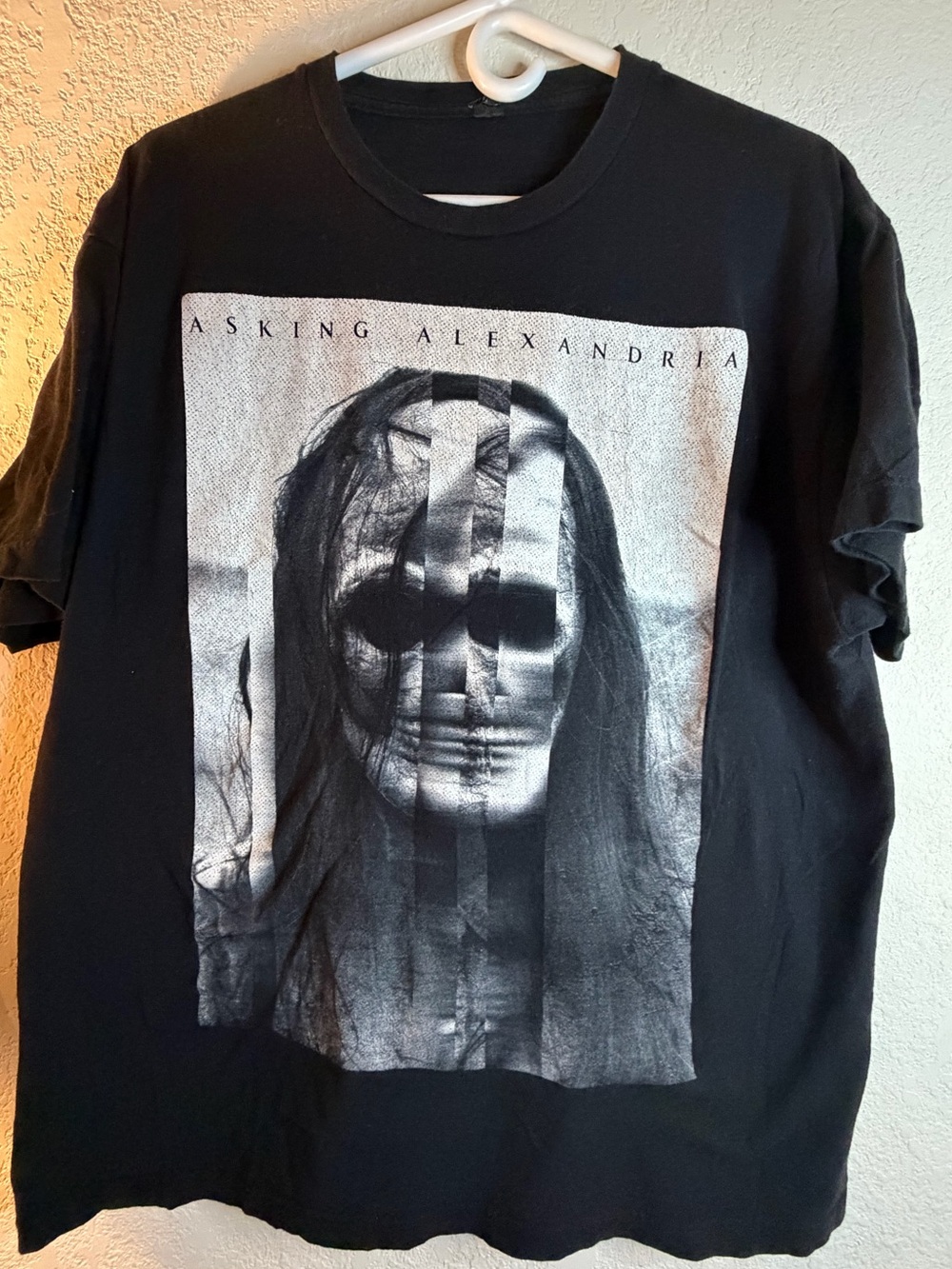 Tultex Black Short Sleeve Tee with Monochrome Skull Graphic